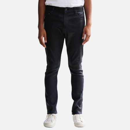 LEATHER PANTS NAVY